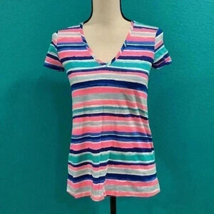 New with tags lilly Pulitzer Etta top in sandy shell stripe in size xxs